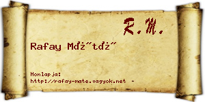 Rafay Máté névjegykártya