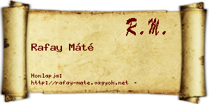 Rafay Máté névjegykártya