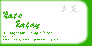 mate rafay business card